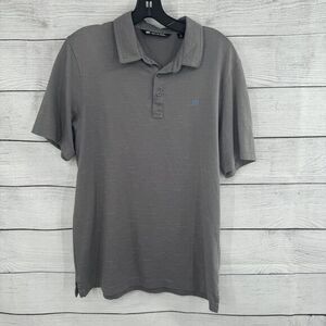 Travis Mathew Men's Medy‎ Gray Polo Shirt Casual Comfort Wave Pattern